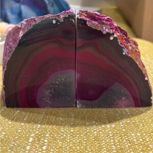 Pink and Purple Agate Bookends
